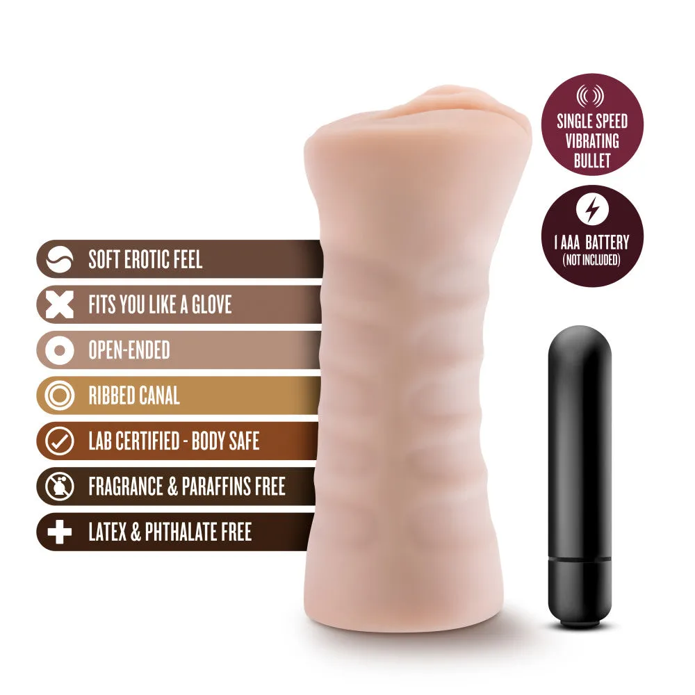 M For Men By Blush® | Rain Realistic Vanilla Vibrating Masturbator / Stroker
